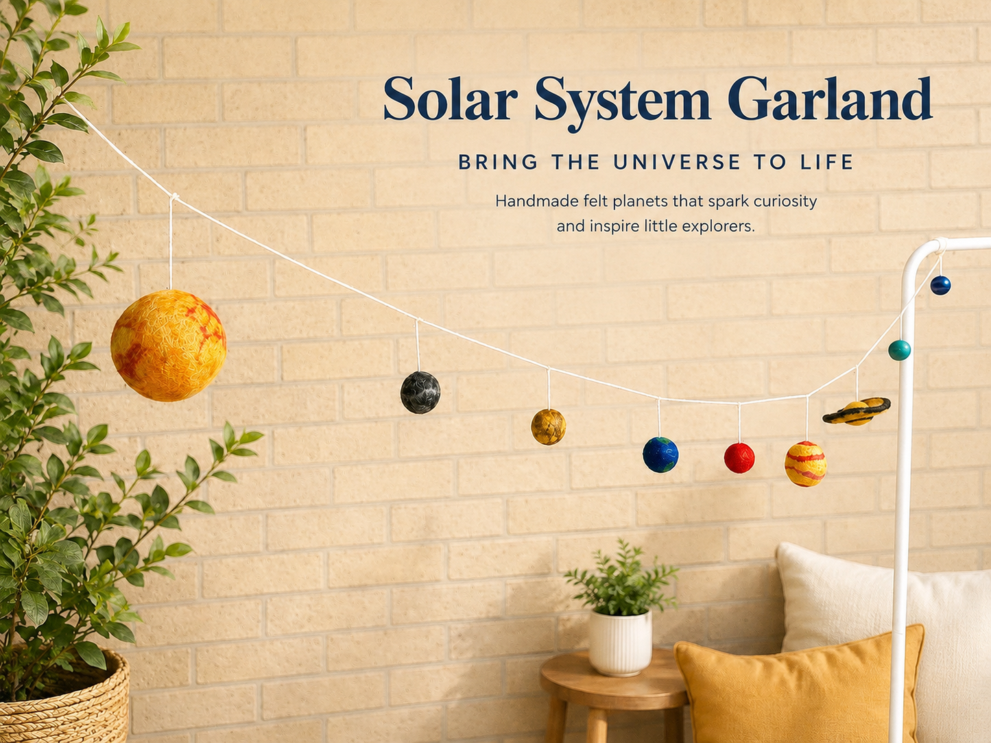 Celestial Felt Planet Garland