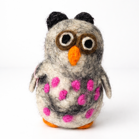 Polka Dot Felt Owl