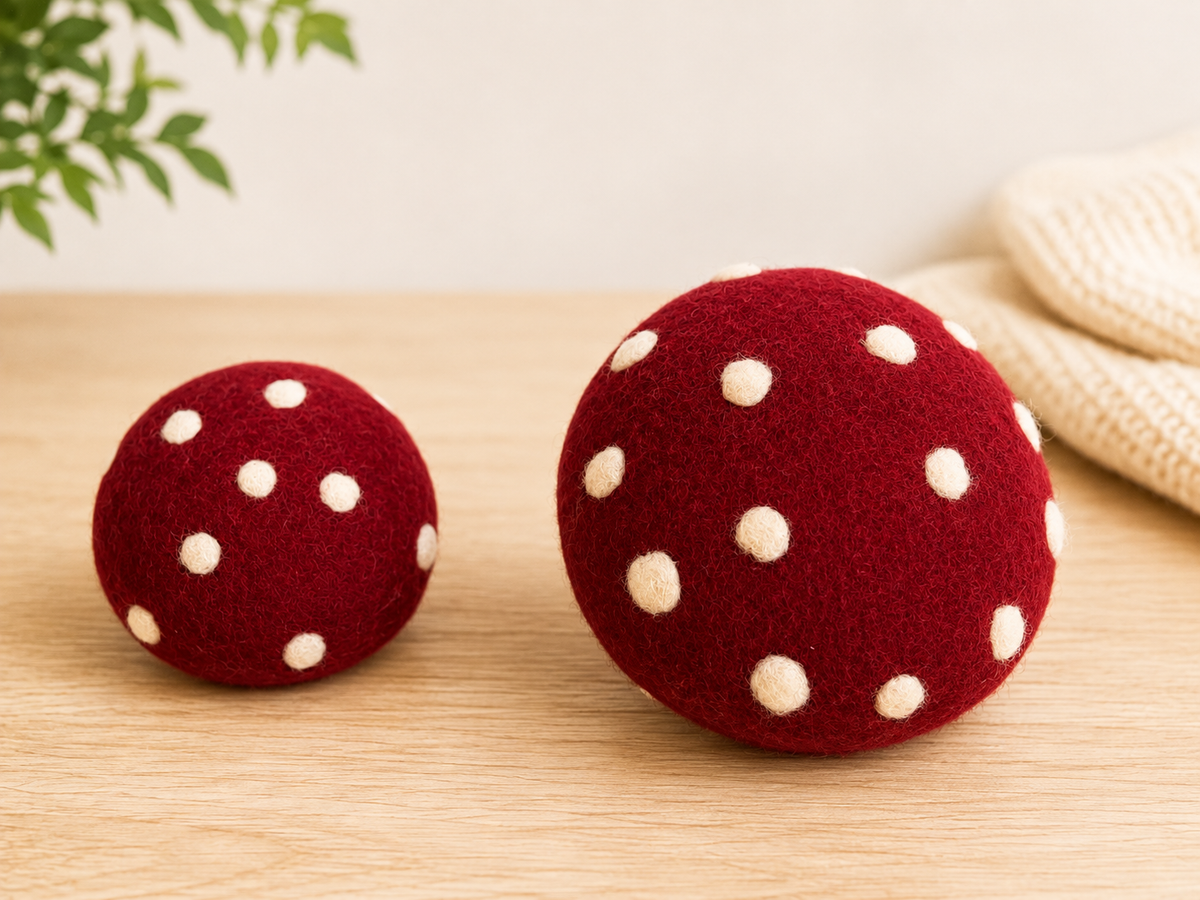 Handmade Felt Mushroom Décor – Wool Toadstool Woodland Decoration