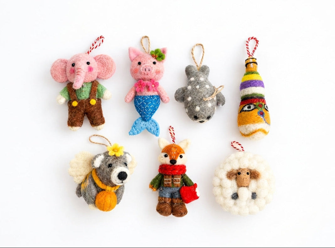 Wool Felt Ornaments – Animal & Cultural Collection