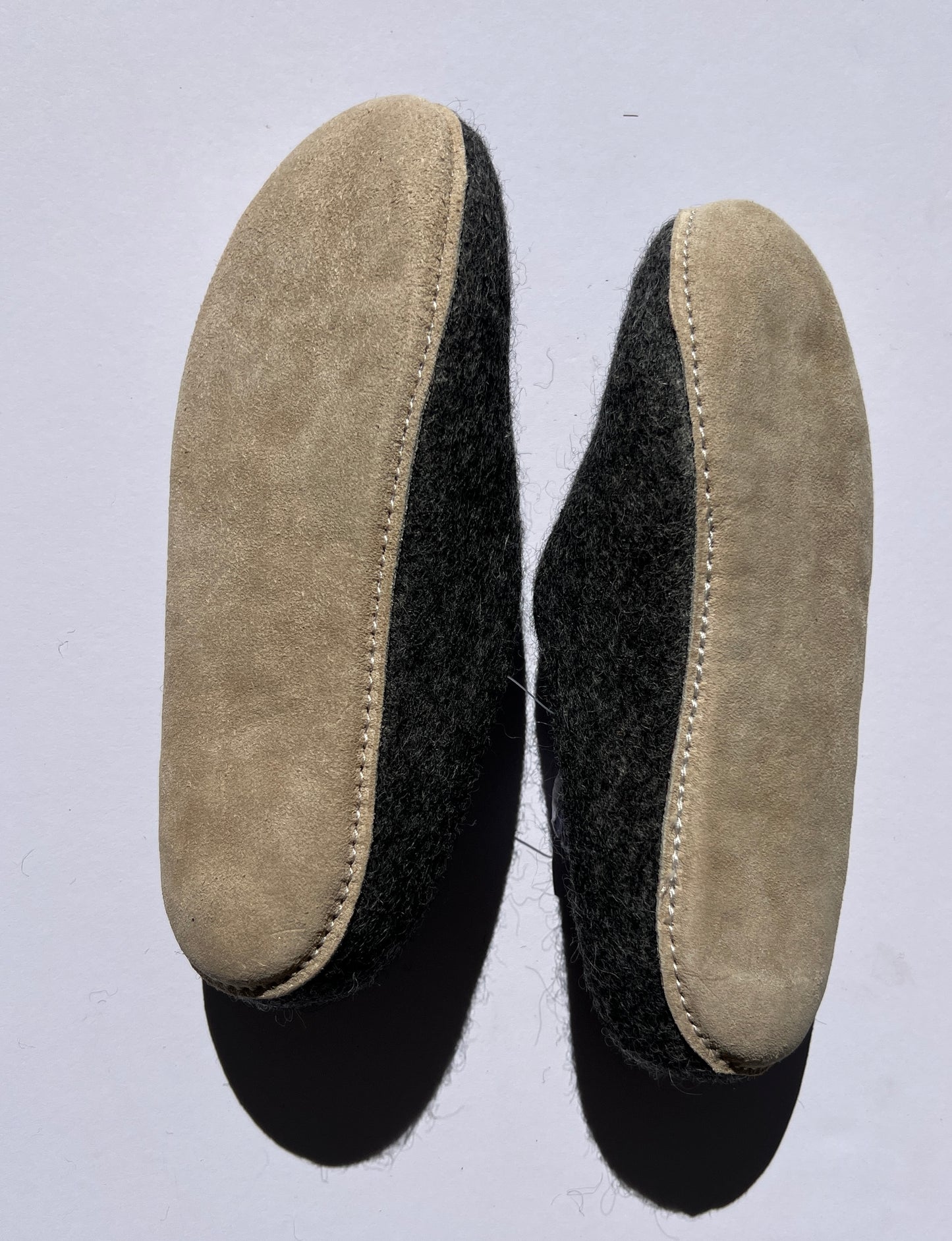 Charcoal Grey Felt Wool Slippers