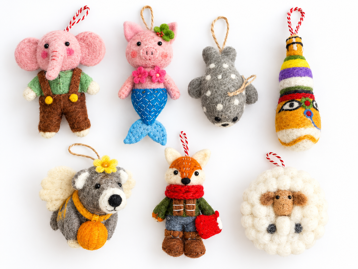 Wool Felt Ornaments – Animal & Cultural Collection