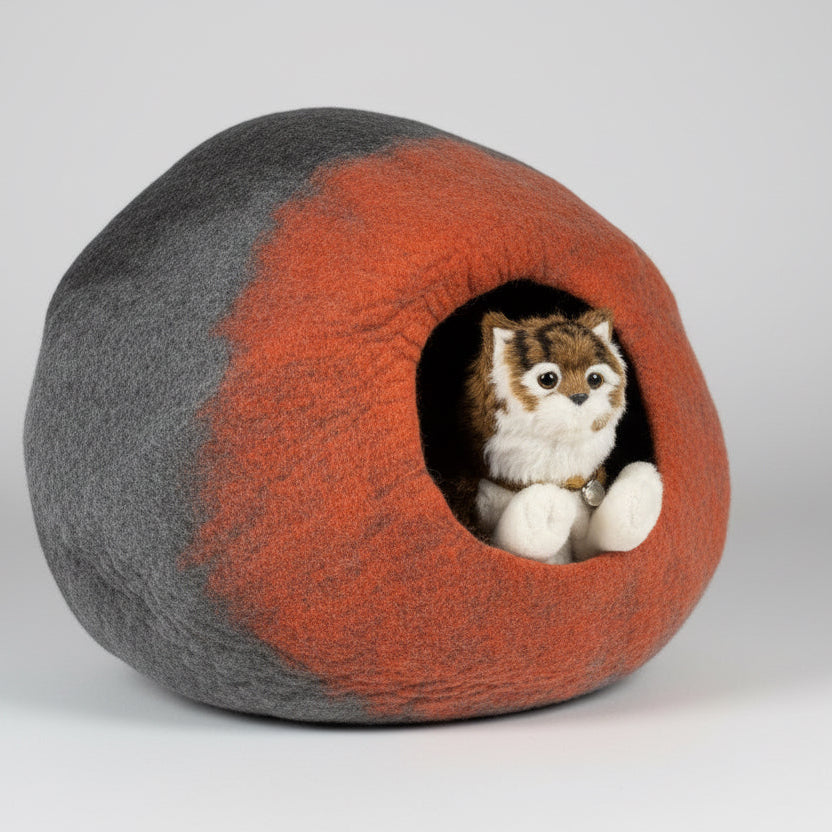 Sunset Glow Felt Cat Cave