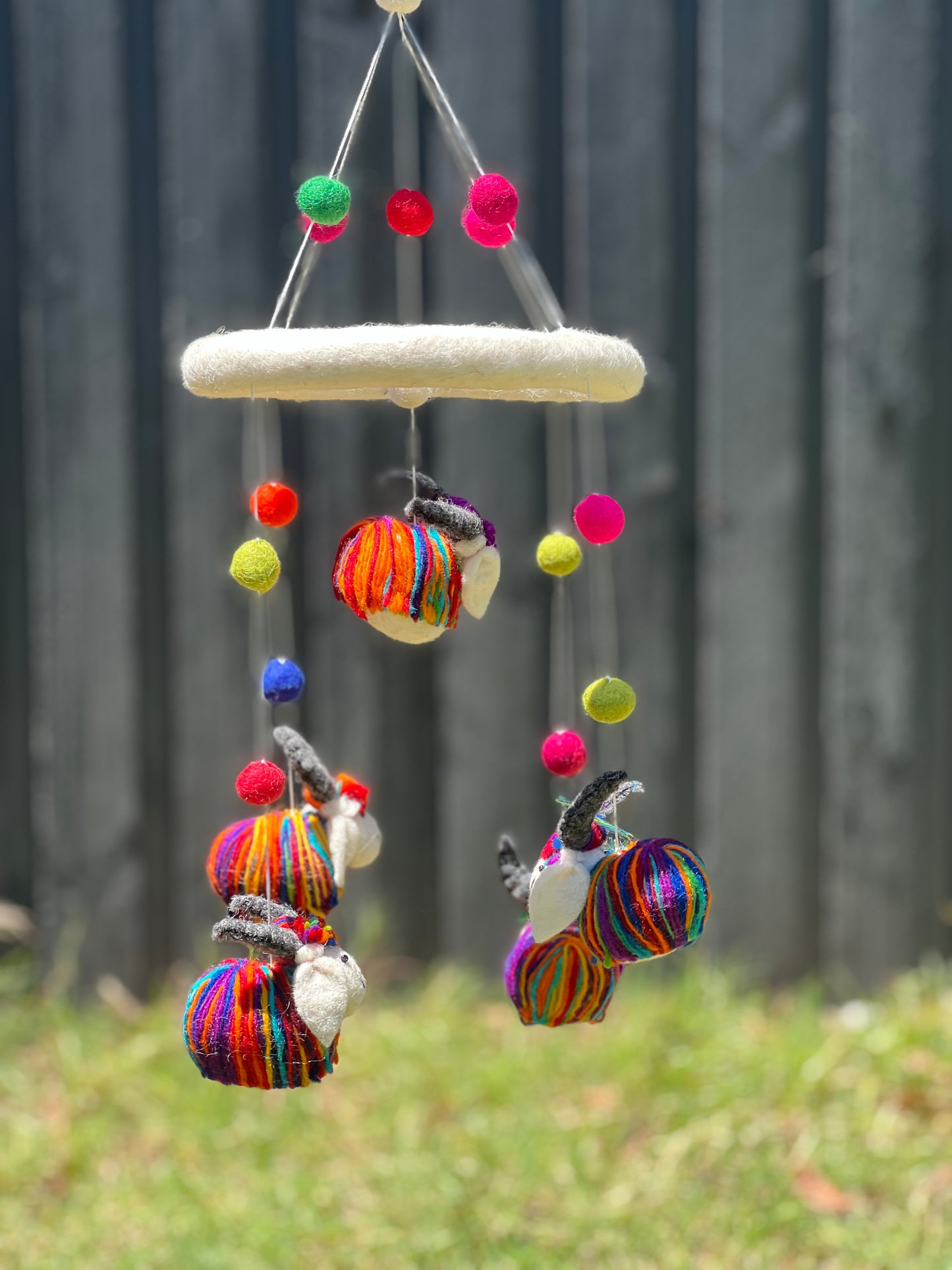 Rainbow Yak Felt Baby Mobile