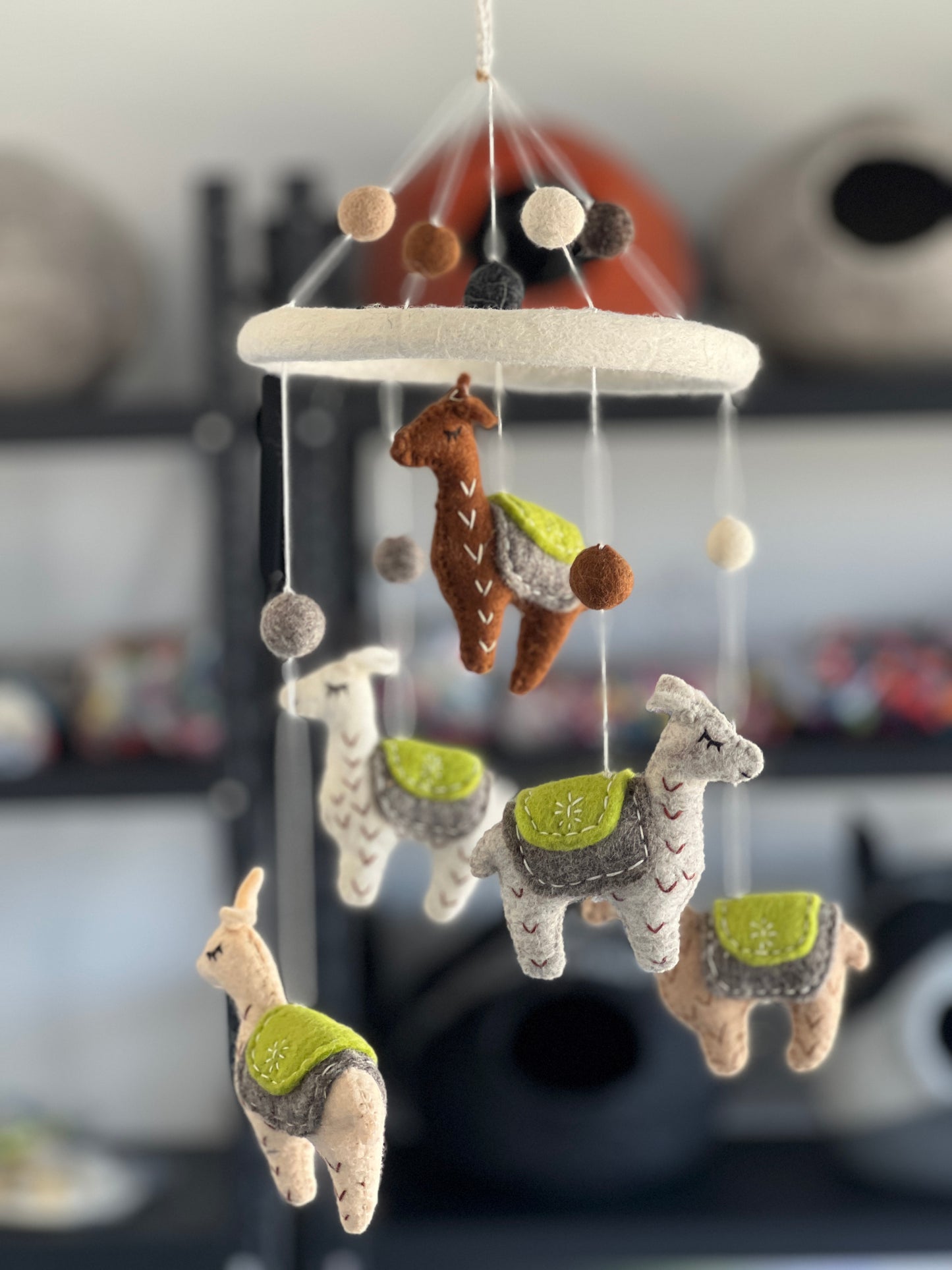 Llama Dreams Felt Baby Mobile