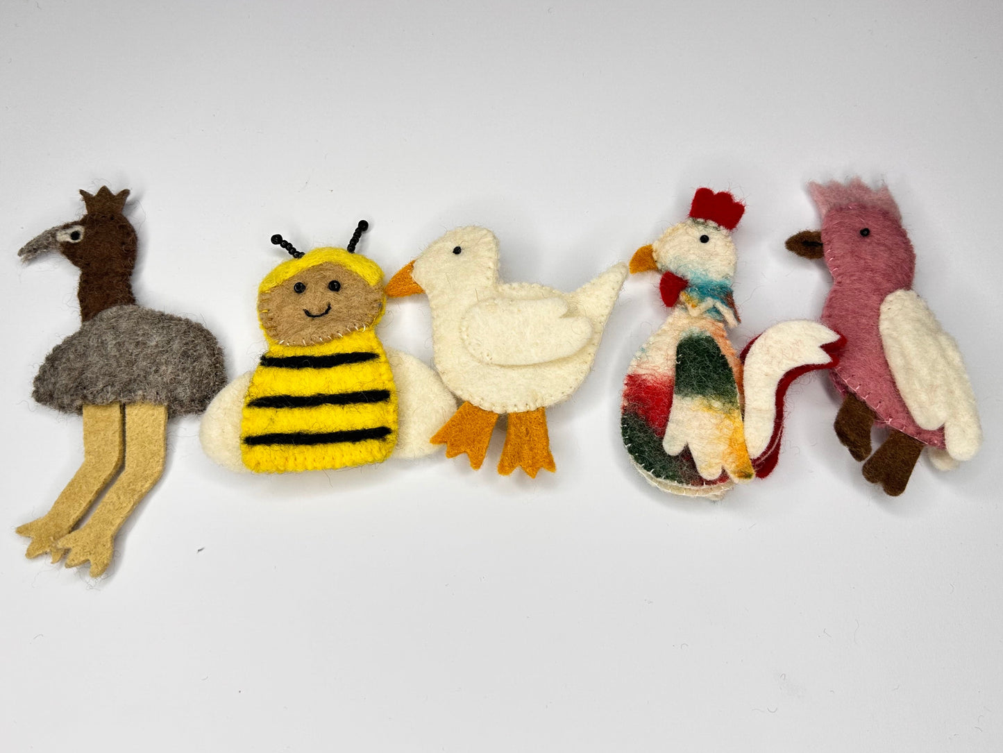 Felt Bird & Insect Finger Puppets (Set of 5)