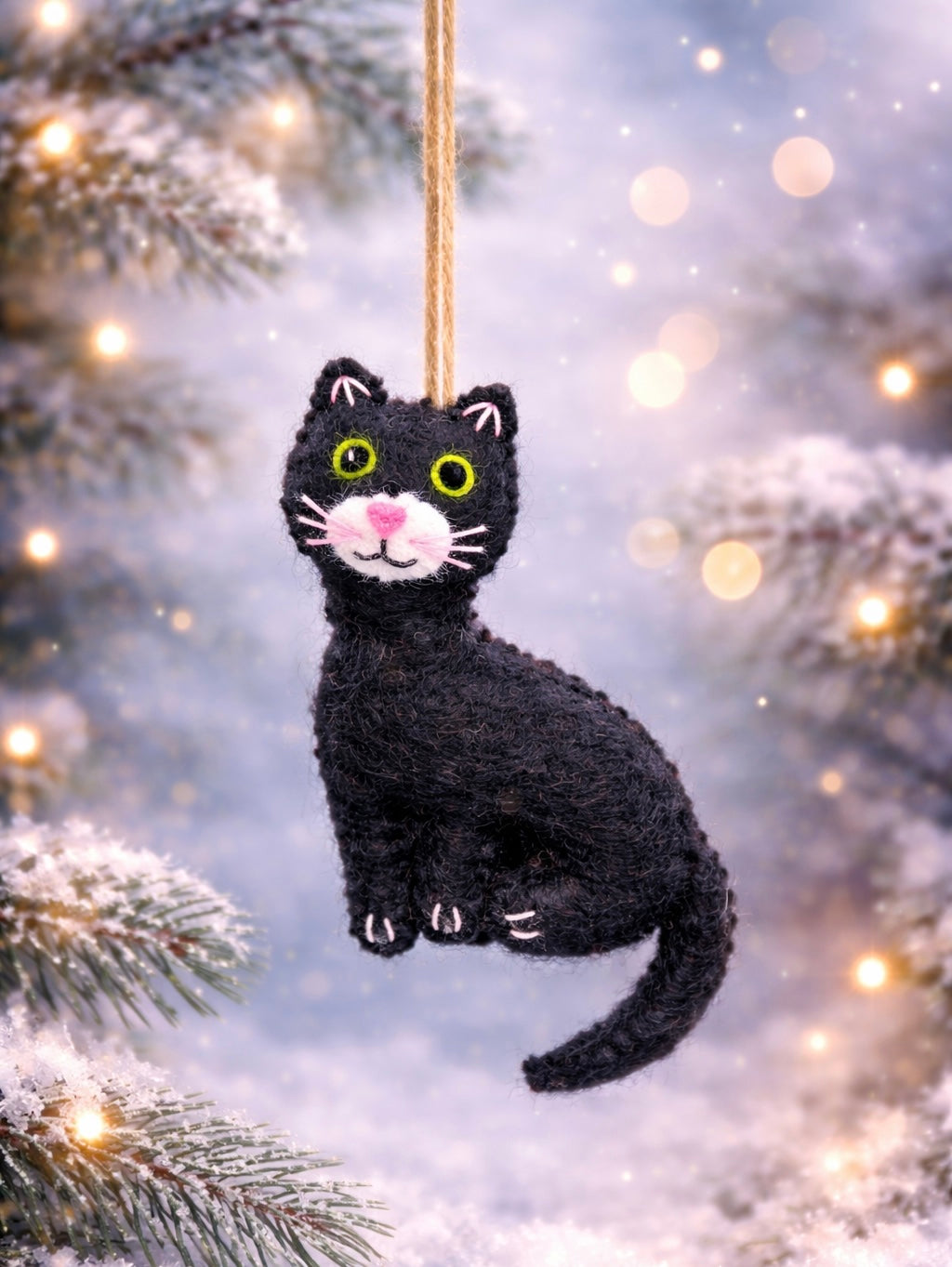 Felt Cat Hanging Ornament Set