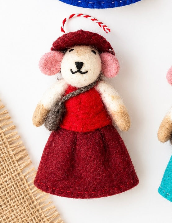 🎄 Festive Felt Sheep Christmas Ornaments