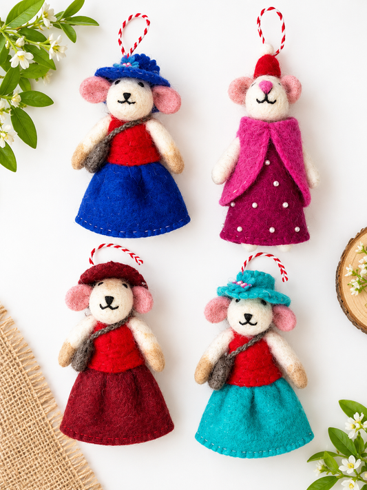 🎄 Festive Felt Sheep Christmas Ornaments