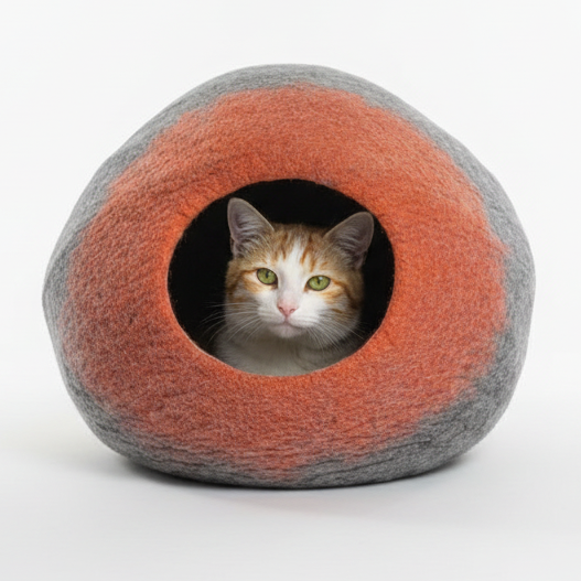 Sunset Glow Felt Cat Cave