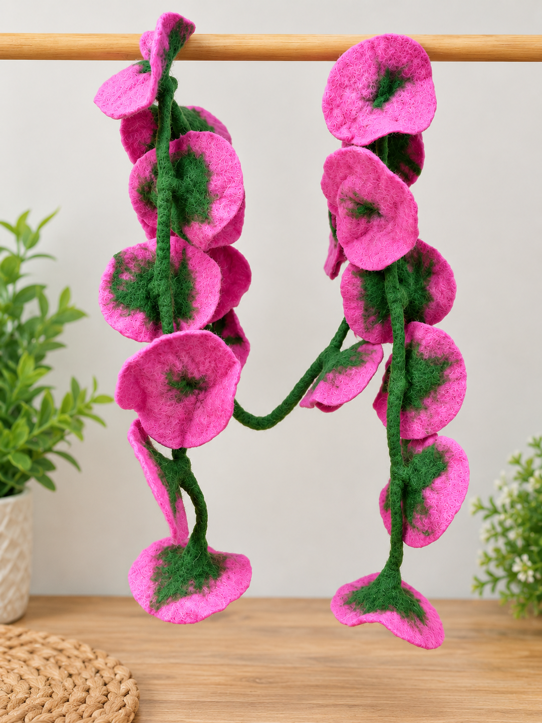 Large Felt 12cm Flower Garland | Handmade Wool Felt Floral Garland – 170 cm