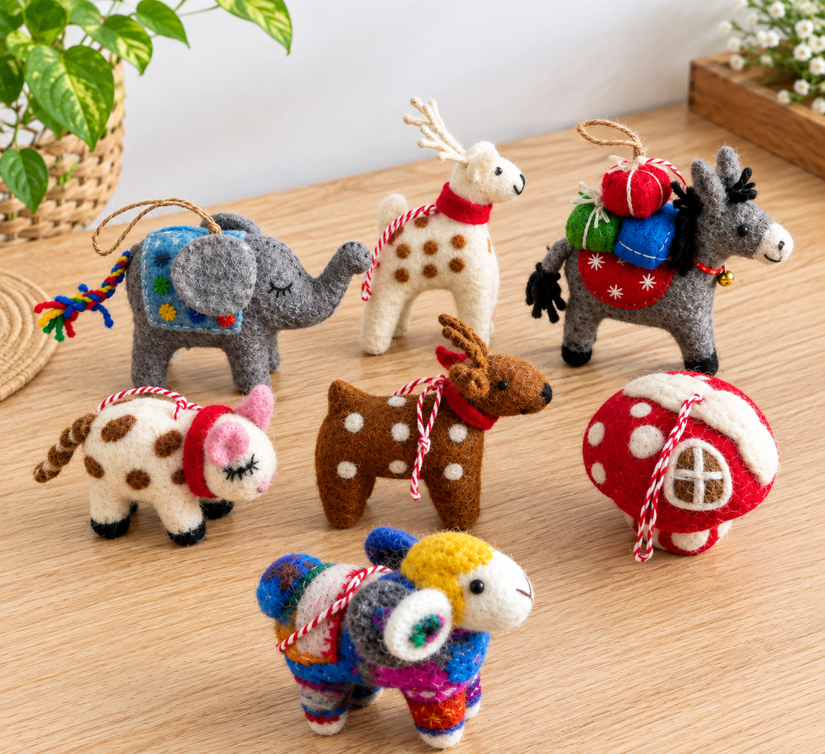 Whimsical Wool Felt Ornaments.