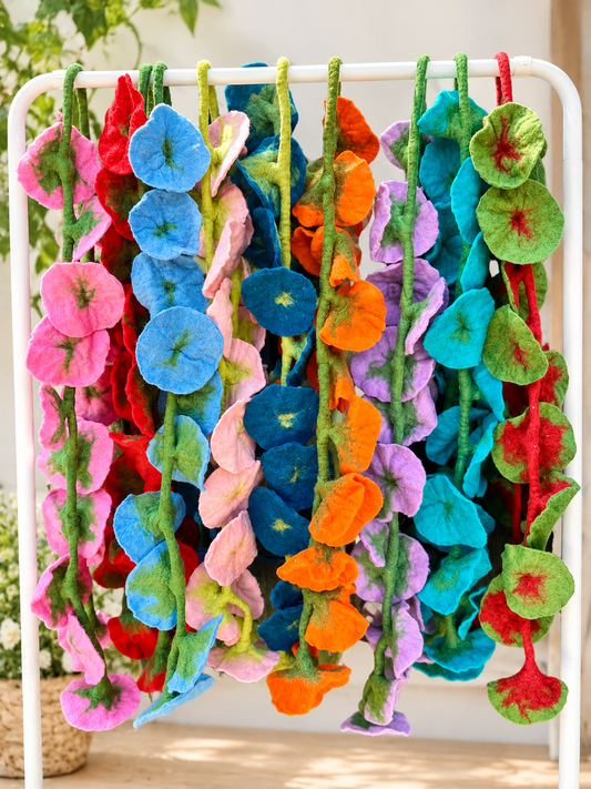 Large Felt 12cm Flower Garland | Handmade Wool Felt Floral Garland – 170 cm
