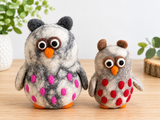 Polka Dot Felt Owl