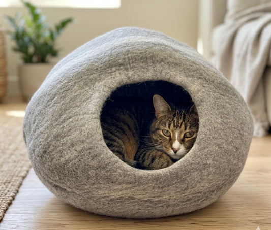 Felt Pebble Cat Cave