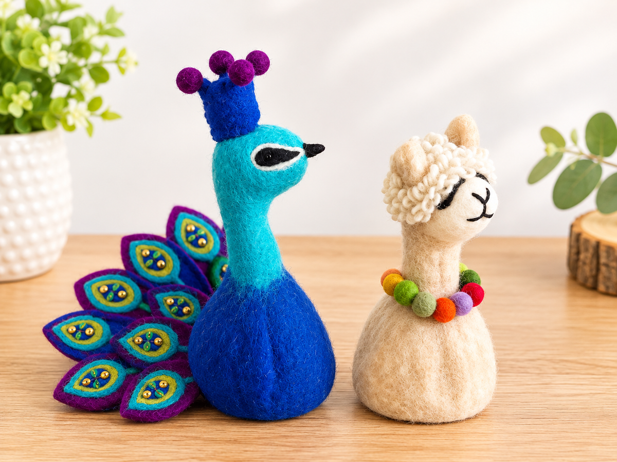 Decorative Felt Peacock & Llama Egg Warmers 🦄🦚