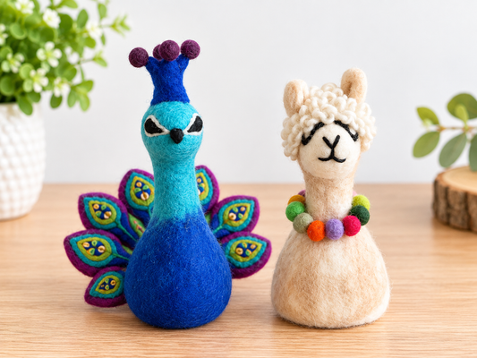 Decorative Felt Peacock & Llama Egg Warmers 🦄🦚