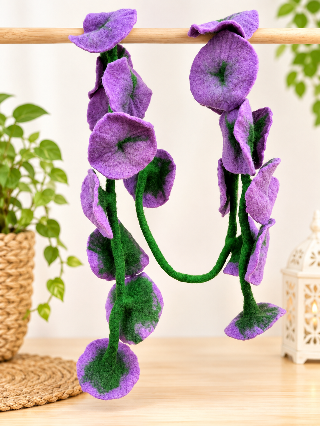 Large Felt 12cm Flower Garland | Handmade Wool Felt Floral Garland – 170 cm