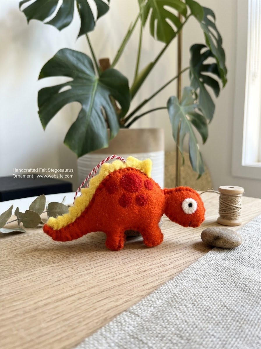 Felt Dinosaur Ornament – Dinosaur Christmas Tree Decoration