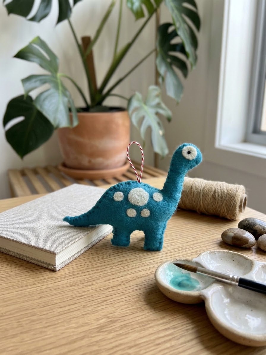 Felt Dinosaur Ornament – Dinosaur Christmas Tree Decoration