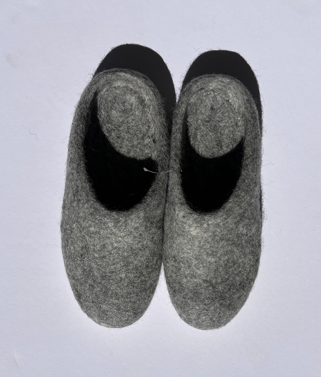 Light Grey Felt Wool Slippers
