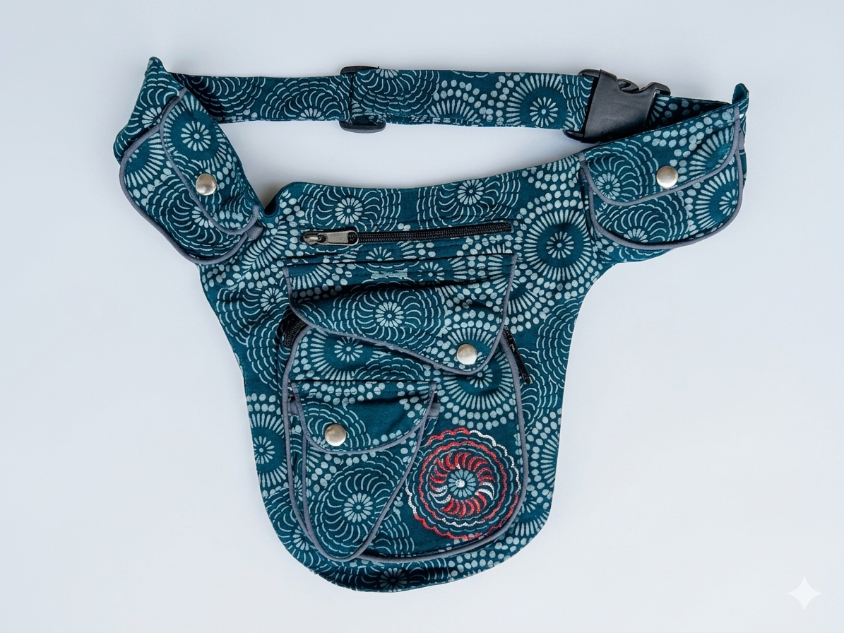Handmade Utility Fanny Pack | Multi-Pocket Adjustable Hip Bag
