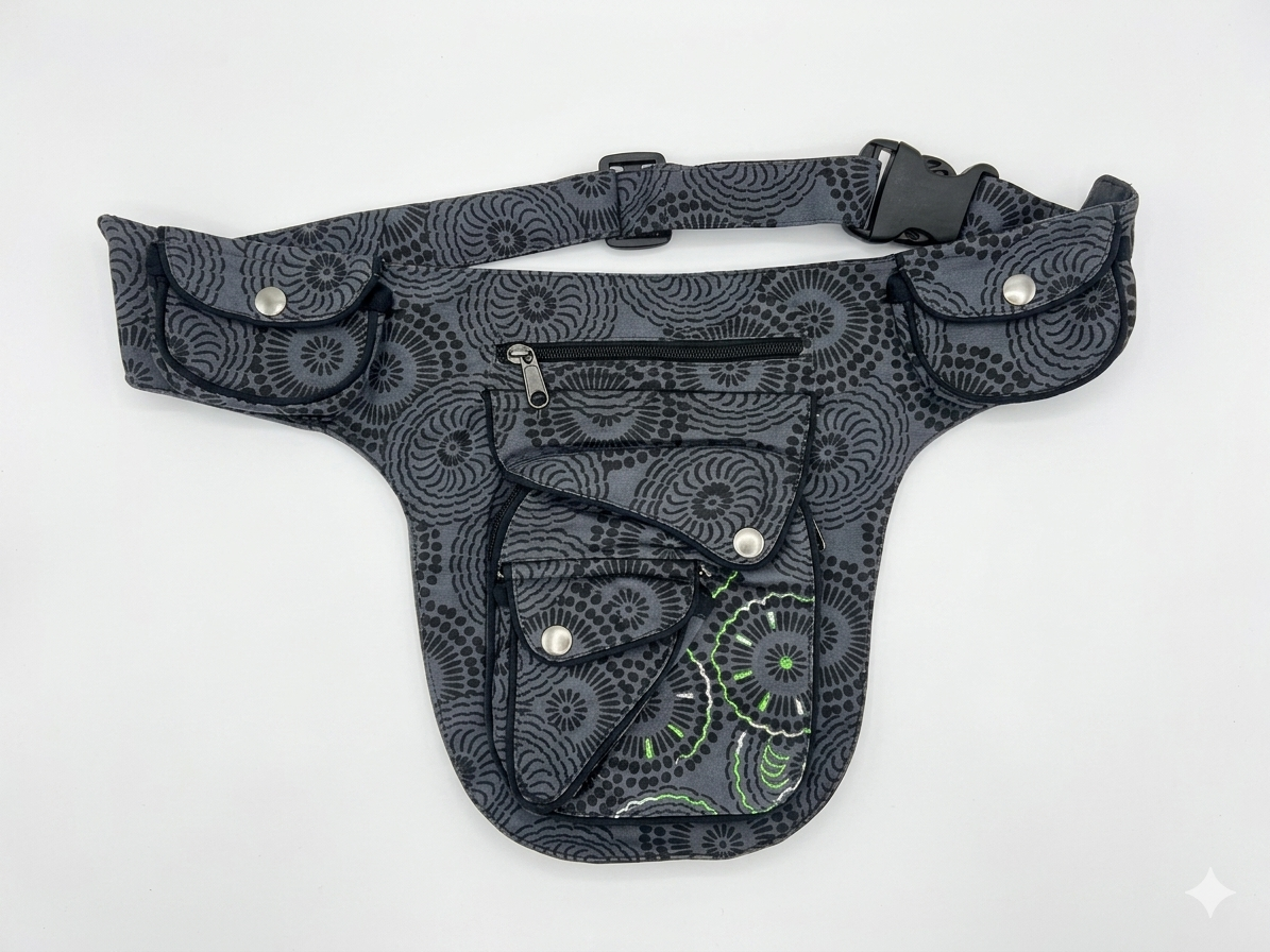 Handmade Utility Fanny Pack | Multi-Pocket Adjustable Hip Bag