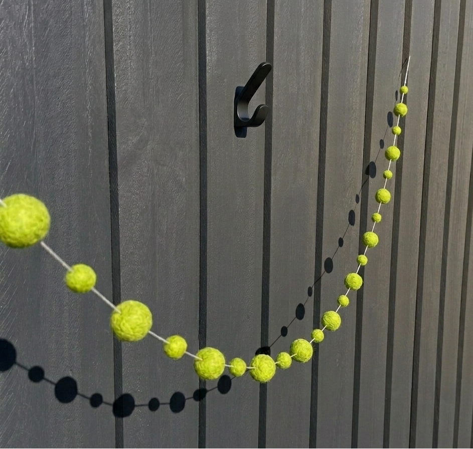 Felt Ball Garland 285cm – Lime & Yellow