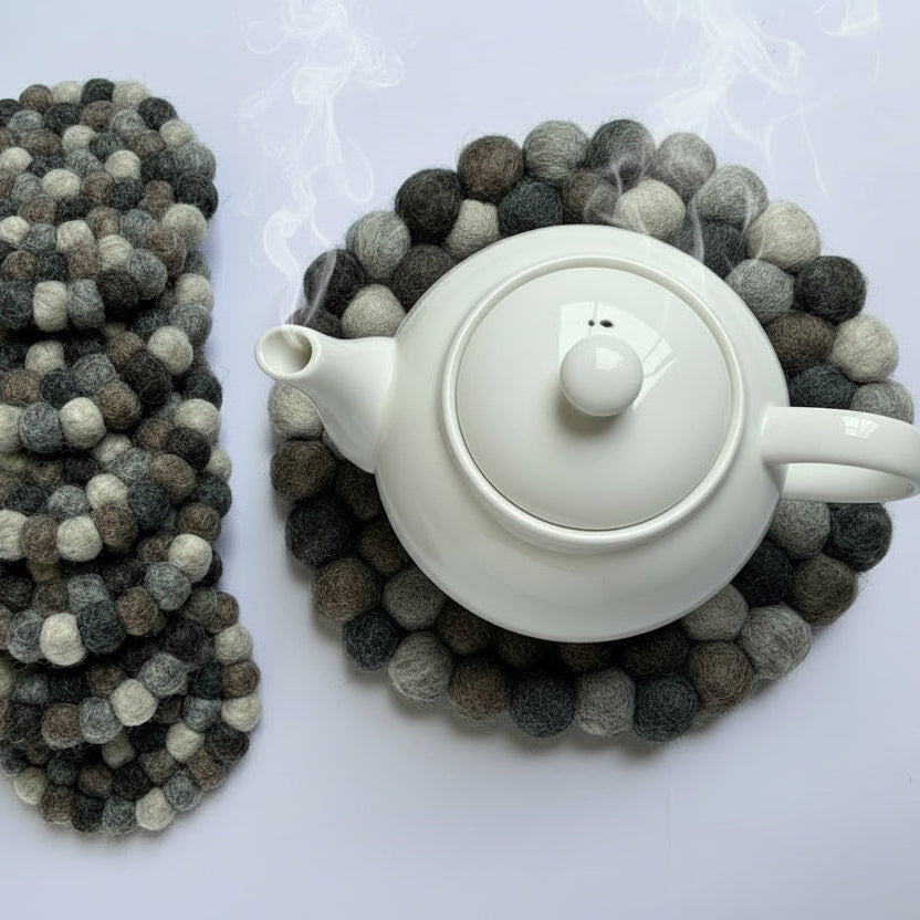 Natural Felt Trivet Set