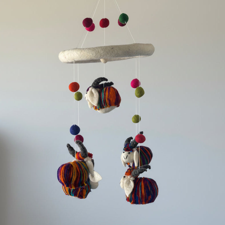 Rainbow Yak Felt Baby Mobile