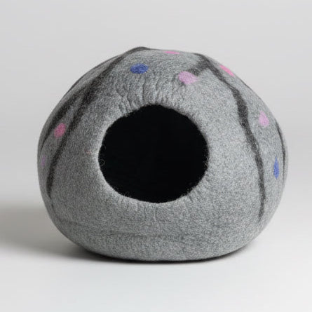 Polka Dot Design Felt Cat Cave