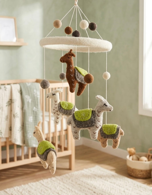 Llama Dreams Felt Baby Mobile
