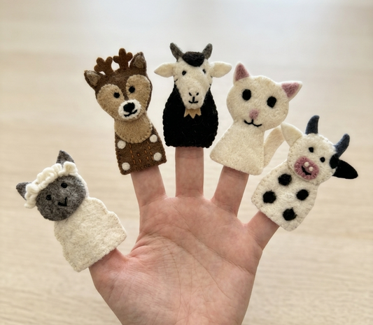 Felt Farm Friends Finger Puppets (Set of 5)