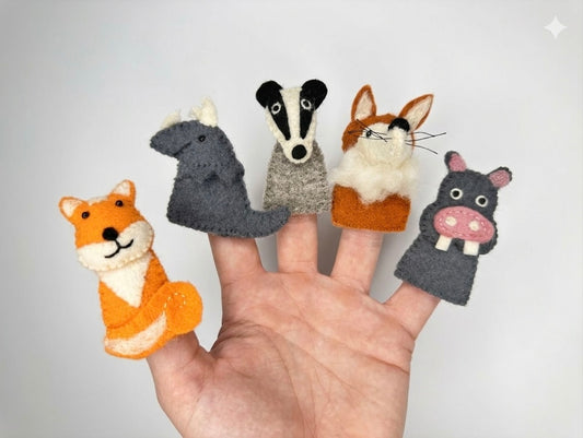 Felt Woodland Animal Finger Puppets (Set of 5)