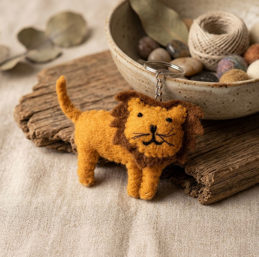 Handmade Felt Mix Animal Keychain