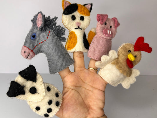 Farm Animal Finger Puppets (Set of 5)