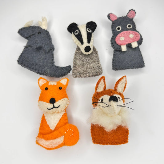 Felt Woodland Animal Finger Puppets (Set of 5)