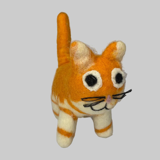 Whiskers the Curious Felt Cat