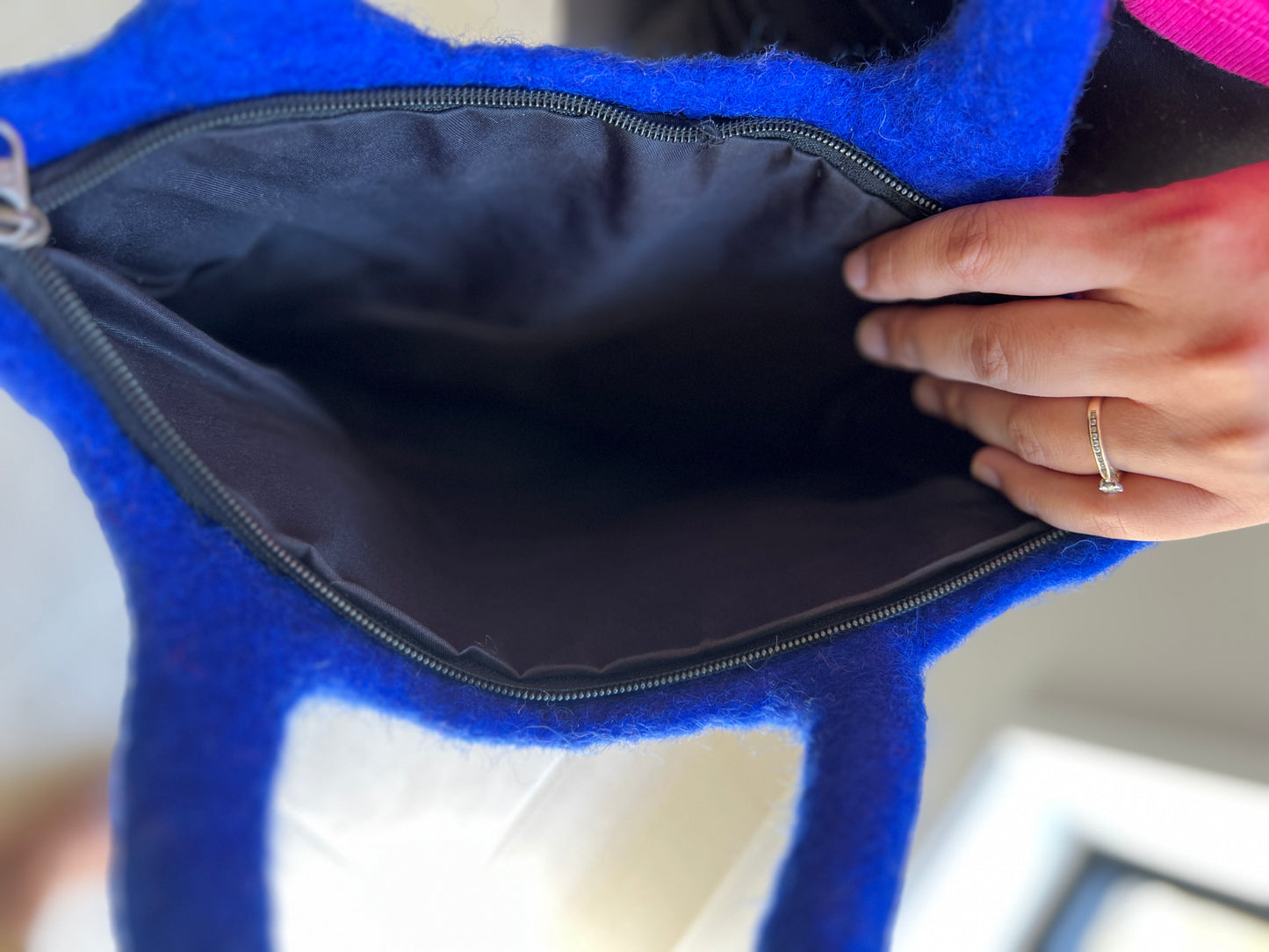 Handmade Felt Bunny Tote Bag