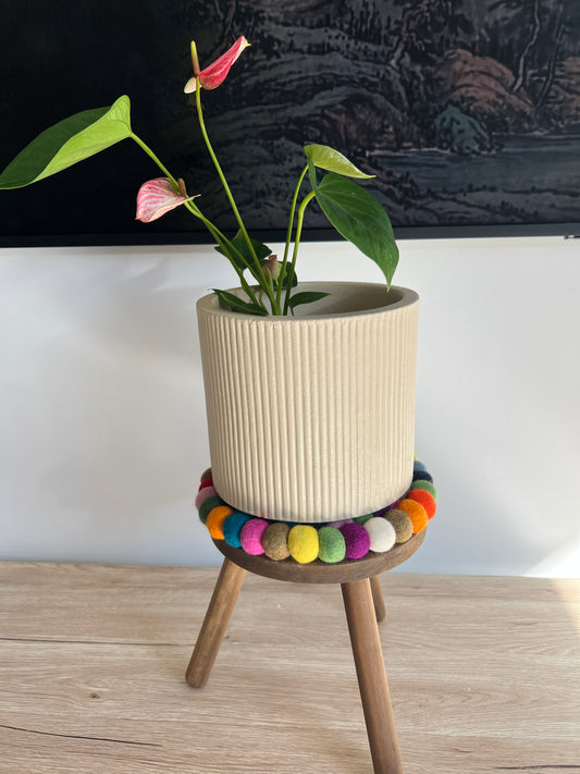 Handmade Felt Ball Trivet / Placemat – 20cm Wool Pot Mat