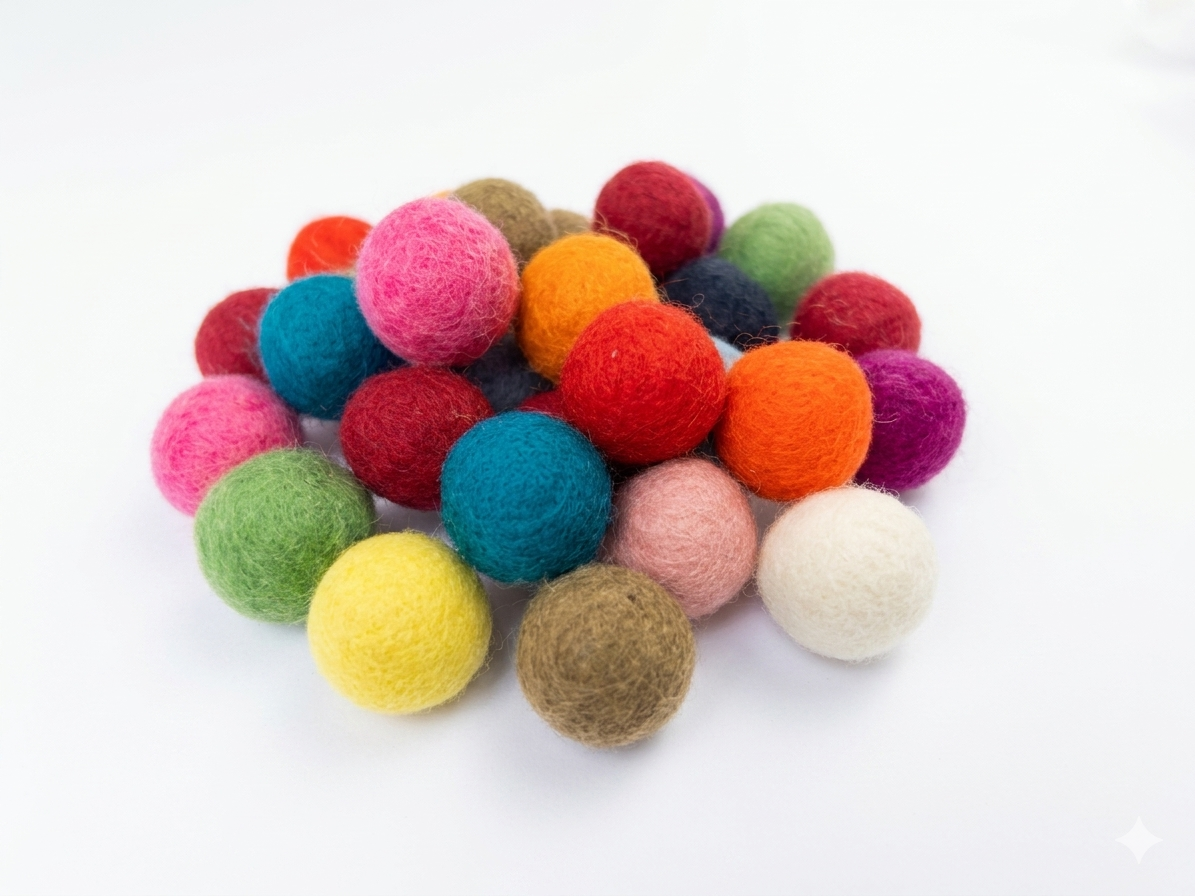 Multicoloured Felt Balls