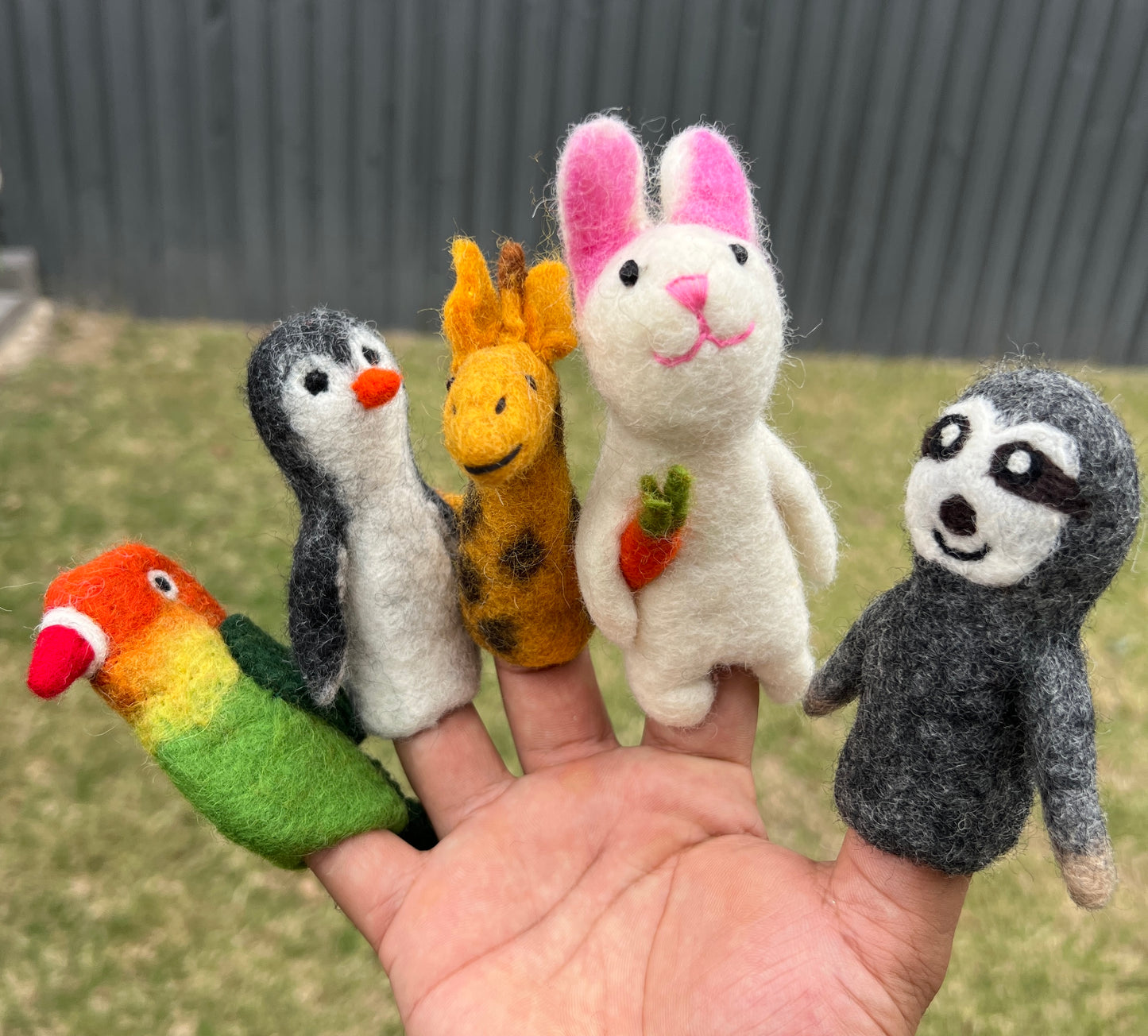 3D Little Zoo Felt Finger Puppet Set
