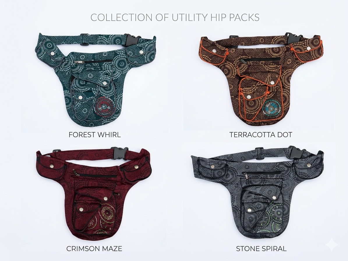 Handmade Utility Fanny Pack | Multi-Pocket Adjustable Hip Bag