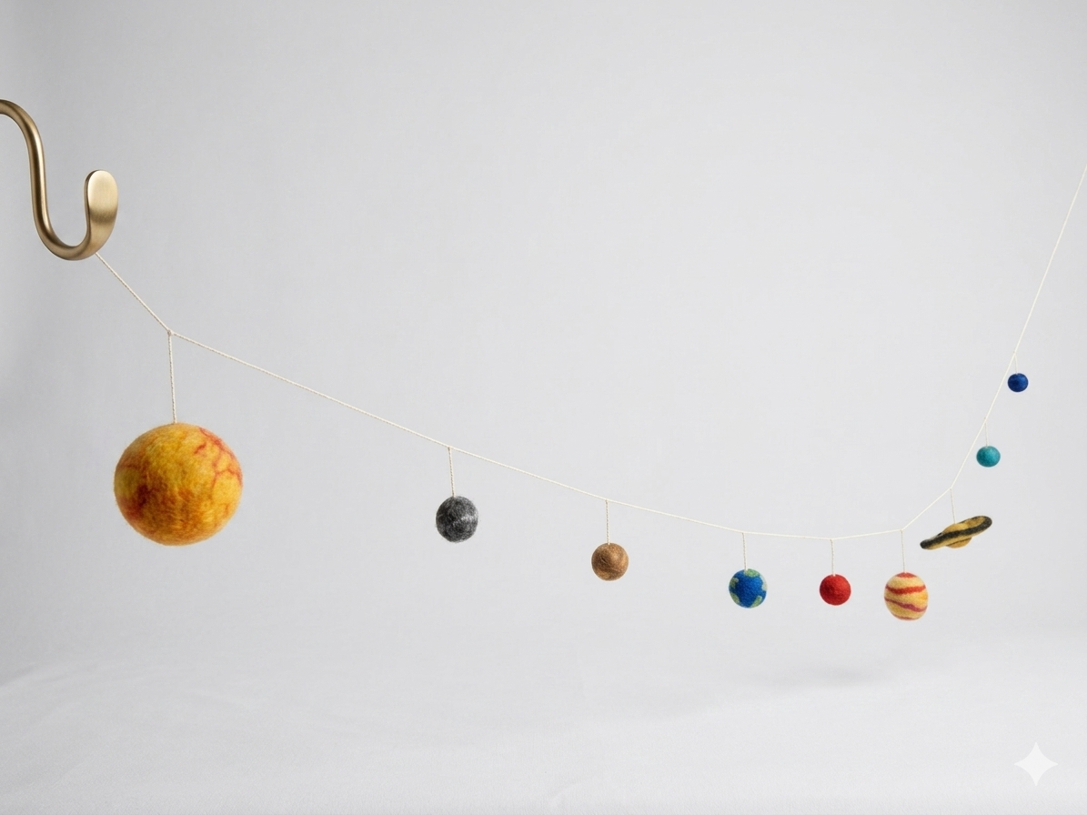 Celestial Felt Planet Garland