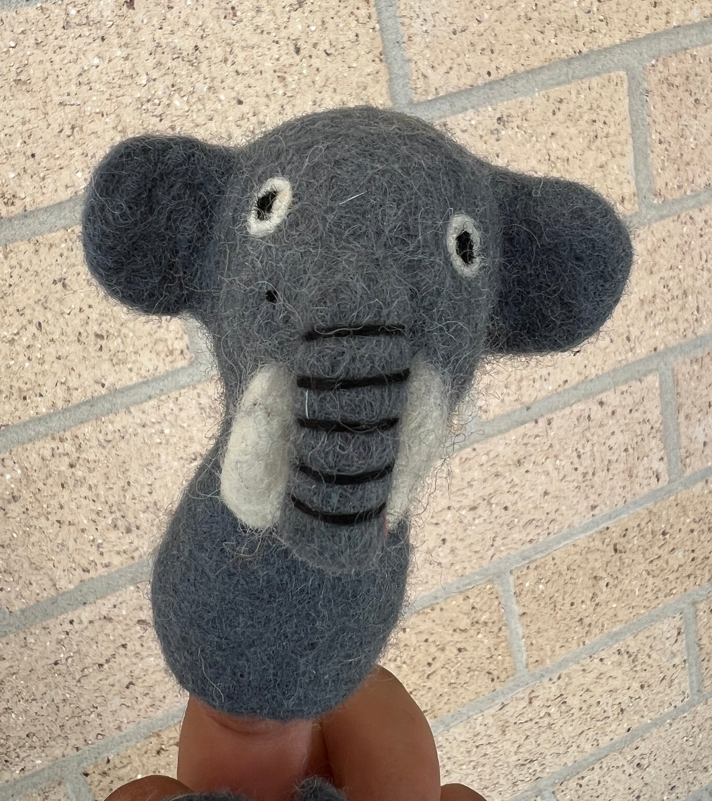 Safari Felt Finger Puppets Set – Elephant, Rhino & Donkey