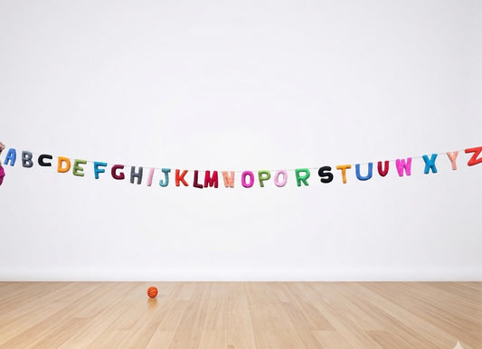 Felt Alphabet Garland – Colorful A–Z Wool Letter Banner for Nursery, Playroom & Classroom Decor