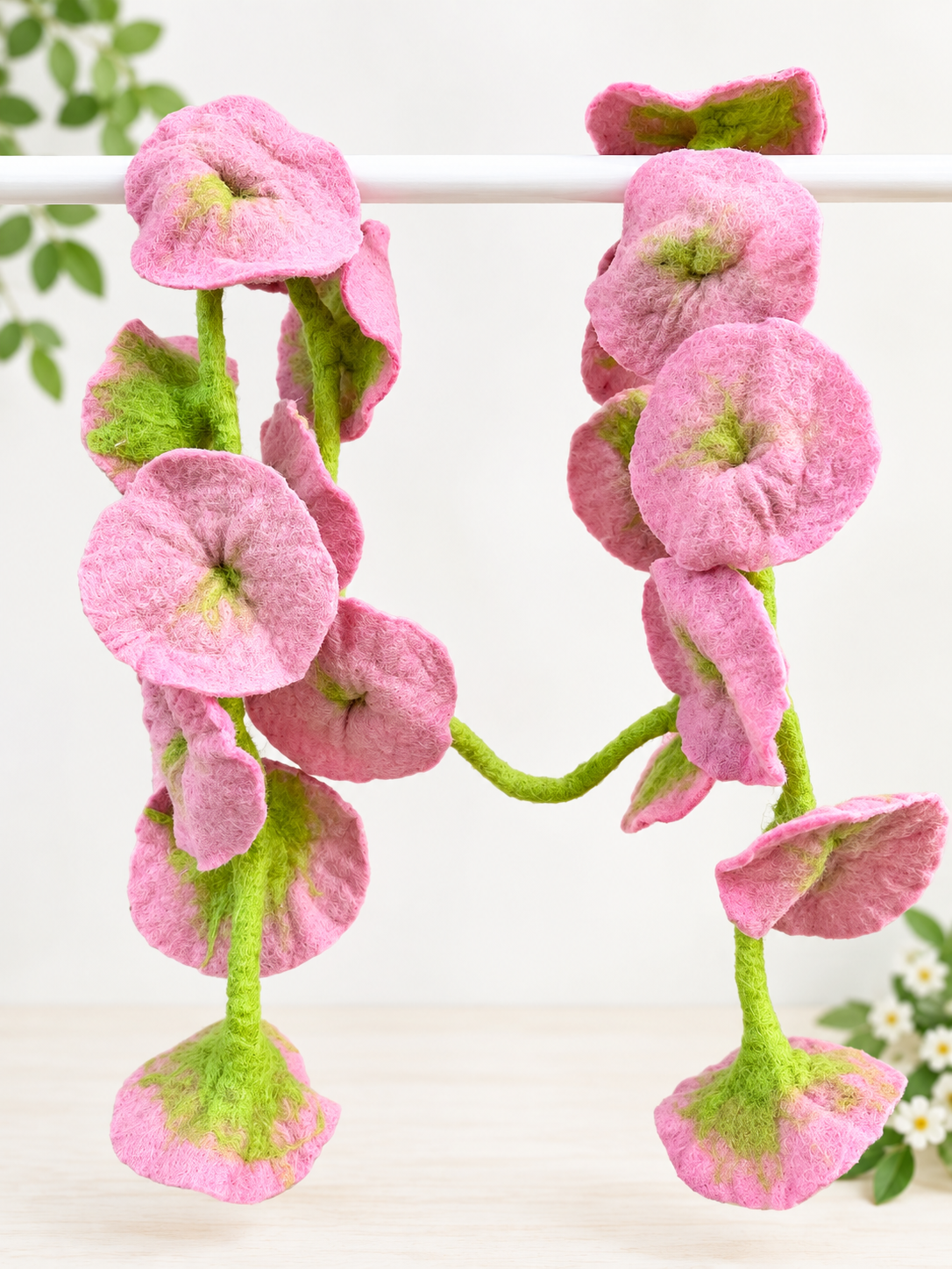Large Felt 12cm Flower Garland | Handmade Wool Felt Floral Garland – 170 cm