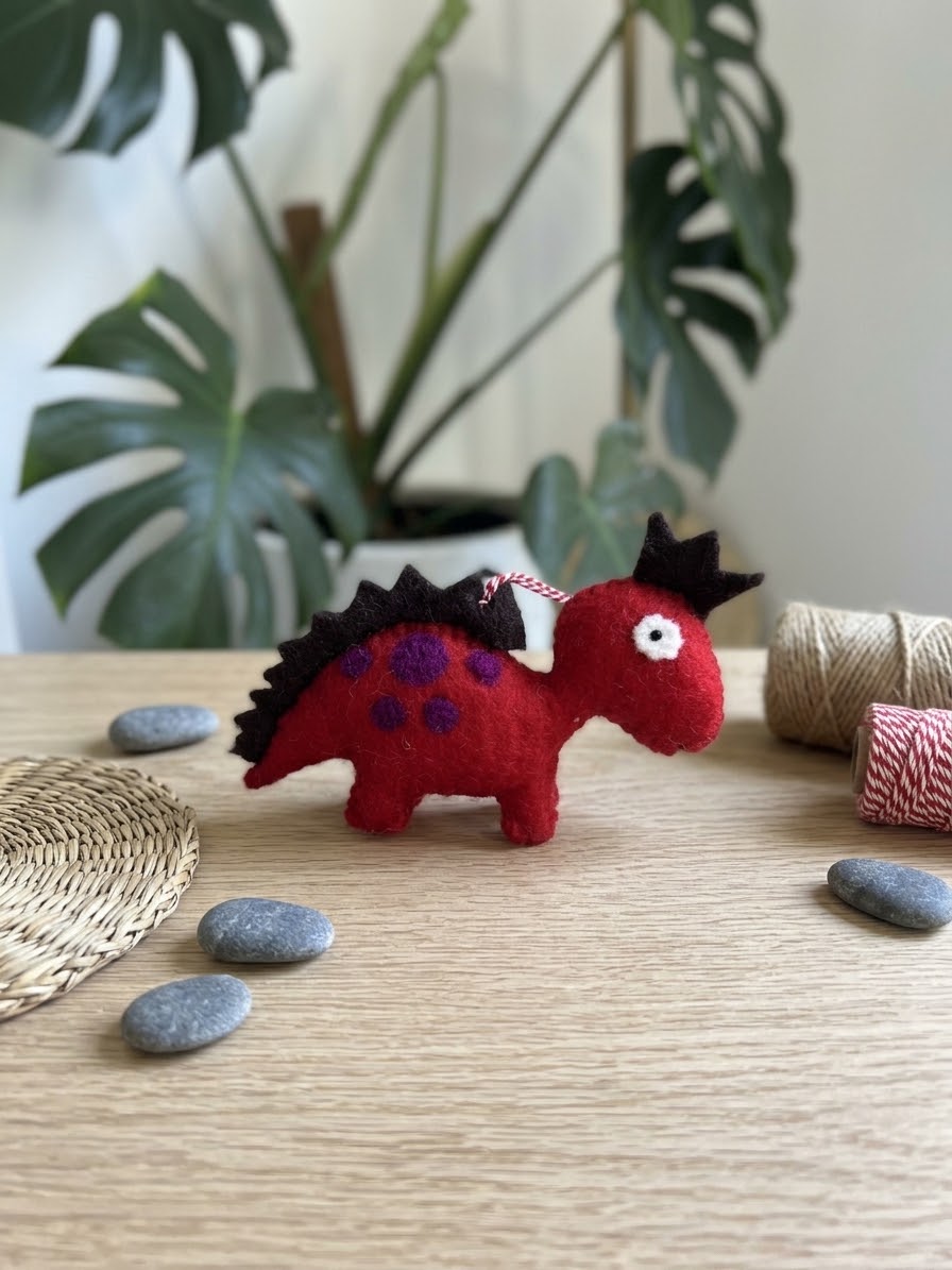 Felt Dinosaur Ornament – Dinosaur Christmas Tree Decoration