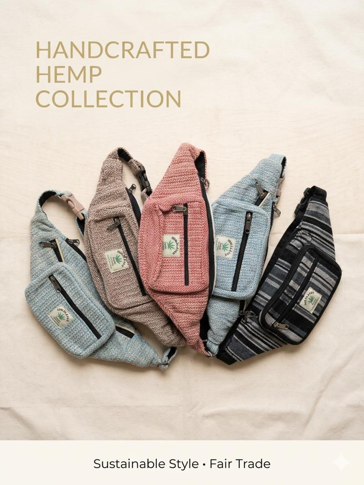 Handcrafted Hemp Fanny Pack | Fair Trade Hip Bag